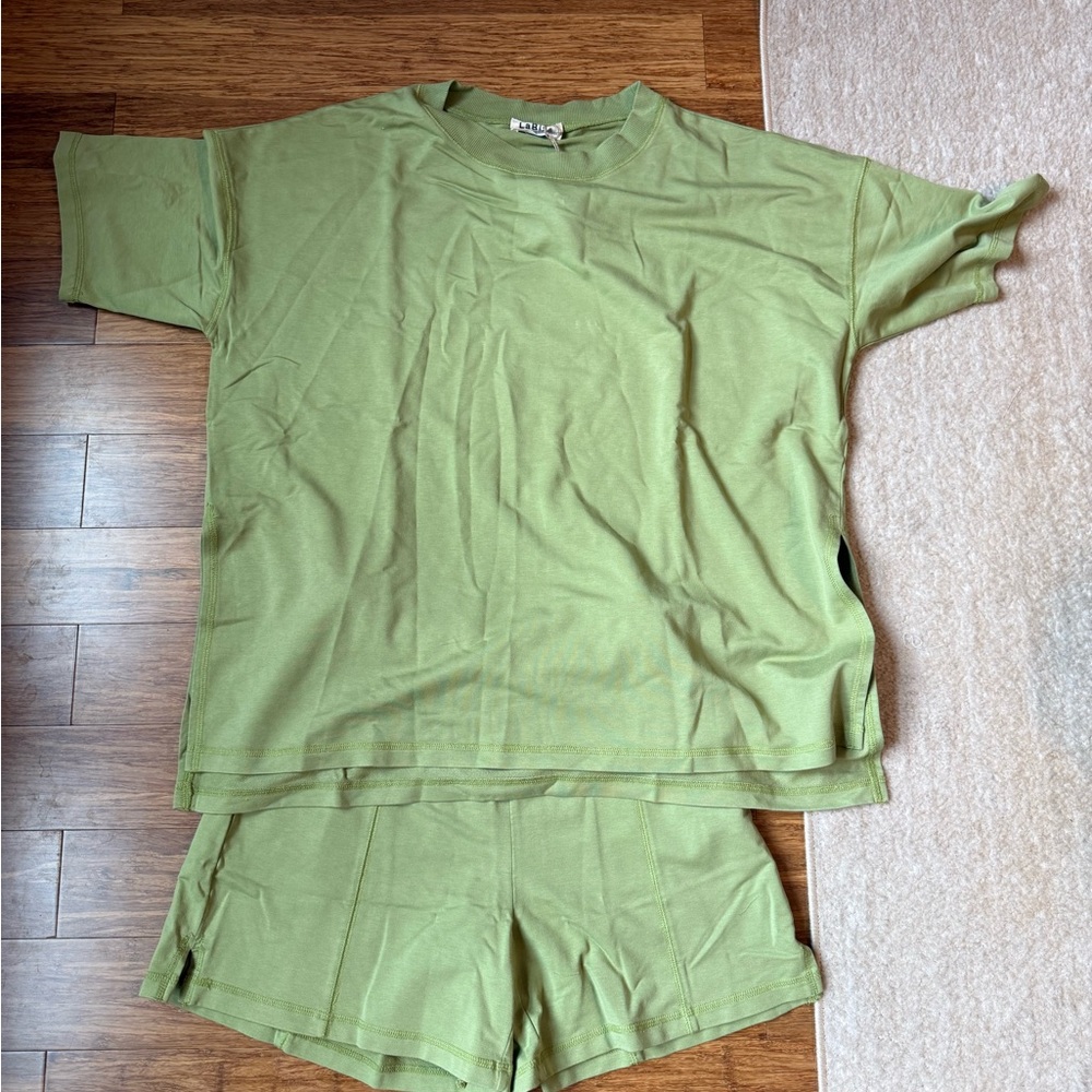 Green T-Shirt and Shorts Set